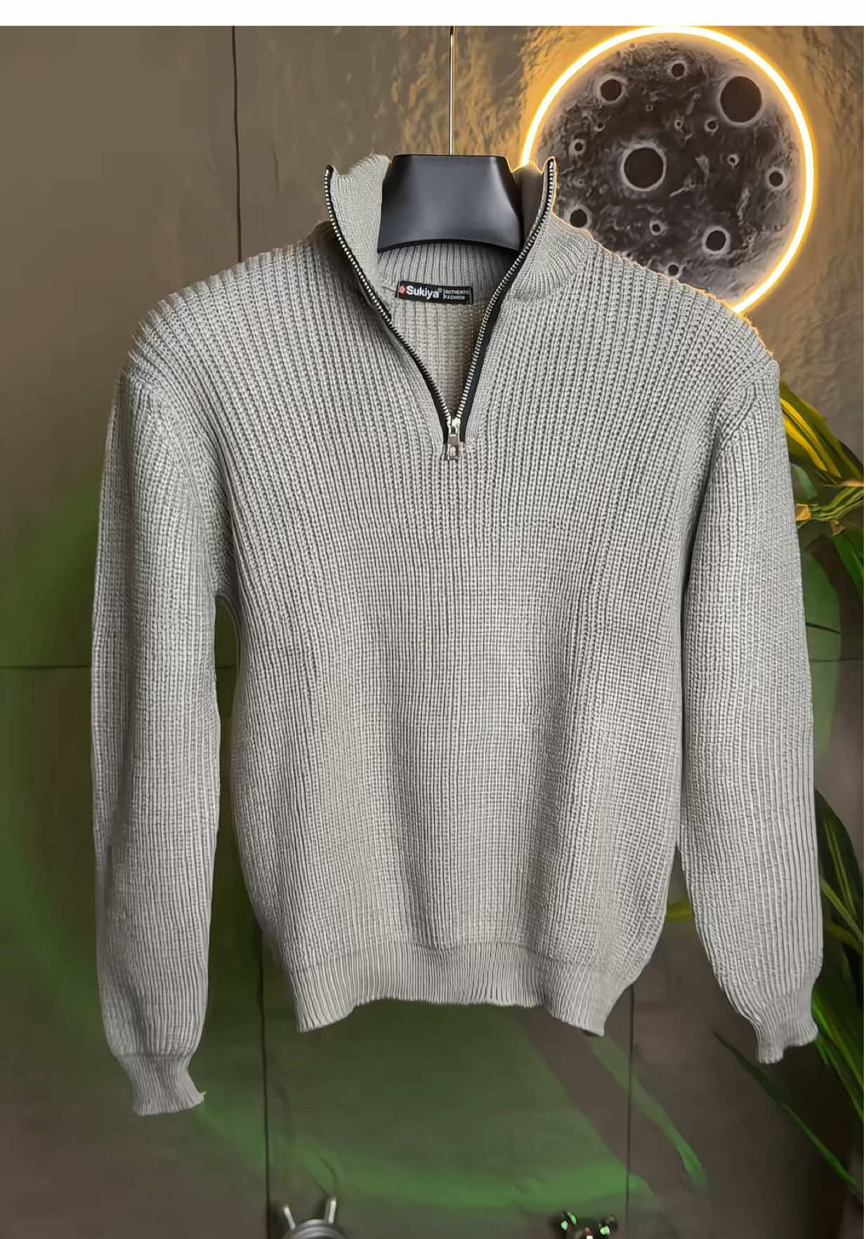 Áo Len Nam Nữ Kéo Khóa Cổ Trụ SUKIYA Form Rộng Phong Cách Hàn Quốc#aolen #aolennam #aolencotru #thoitrang #outfit 