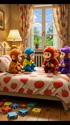 5 Little Monkey Full Poem 🐒  #kidssongs #kidsrhymes #kidscartoonvideosforkids #funforkids #kidstiktok 