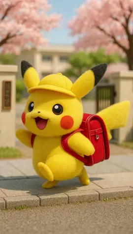 ランドセルと桜とピカチュウ🌸 #ピカチュウ #pikachu #ポケモン #pokemon #桜 #ai #aiart #fyp #fyp 