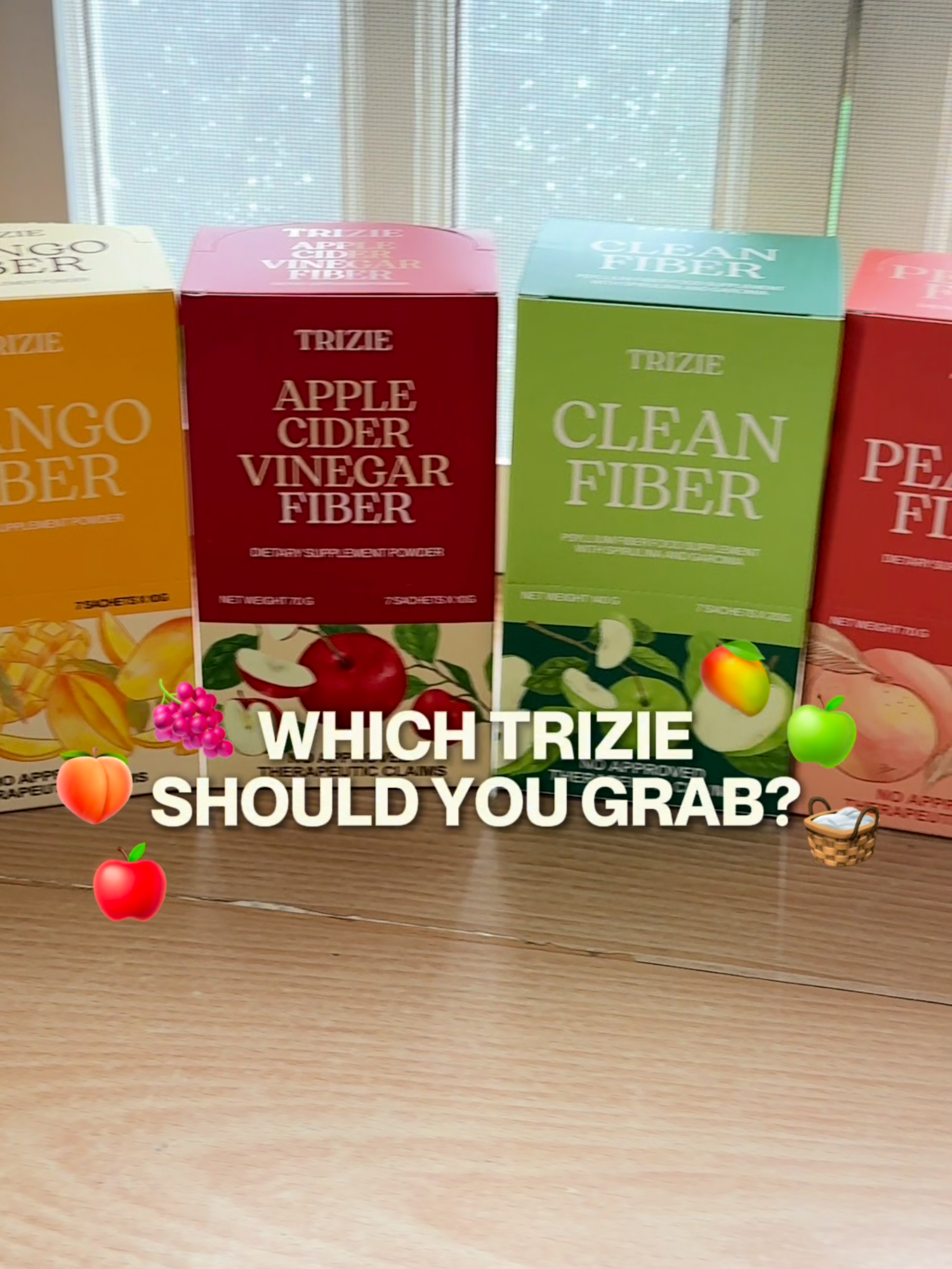 Which TRIZIE is for you? Know the difference between all of Trizie's fiber drinks and grab the one that fits you best 🍏🥭🍑🍎🍇 #Trizie #wellness #fiber