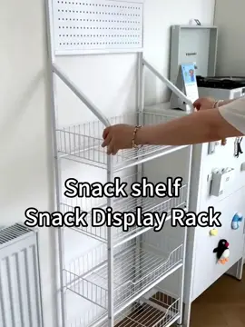 Supermarket Metal Snack Rack with Wheels - Multi - Layer Movable Storage Display Cart #rack#rak#rackshelf#displayshelfstorage#storagestoragerack