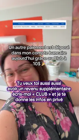 Encore une belle preuve concrète 🎉 Un autre dépôt reçu directement dans mon compte grâce au Club à 10 $ 💵 C’est simple, accessible et ça peut vraiment faire une différence semaine après semaine. 👉 Tu veux toi aussi un revenu supplémentaire sans te casser la tête? Écris « CLUB » en commentaire ou viens en privé, je vais te partager les infos. #money #revenuspassifs #revenuenligne #SideHustleQc 