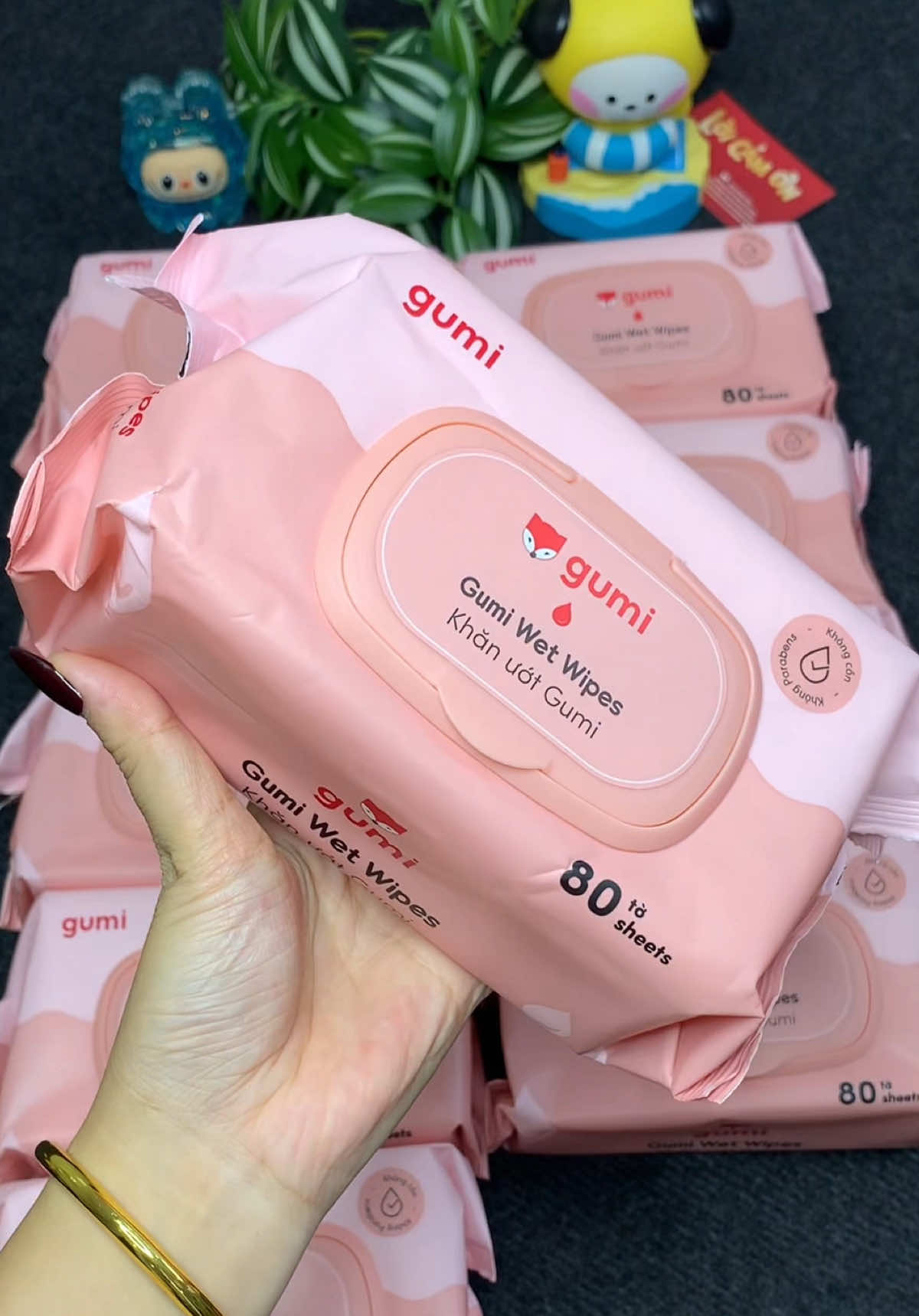 Thùng 10 bịch khăn ướt Gumi, ko mùi, ko cồn an toàn tiện lợi #khanuotgumi #khanuot #khanuotkhongmui 