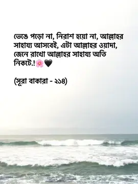 ভেঙে পড়ো না, নিরাশ হয়ো না, আল্লাহর সাহায্য আসবেই, এটা আল্লাহর ওয়াদা, জেনে রাখো আল্লাহর সাহায্য অতি নিকটে.!🌸🖤 (সূরা বাকারা - ২১৪) #goviral #foryou #100k @TikTok Bangladesh 