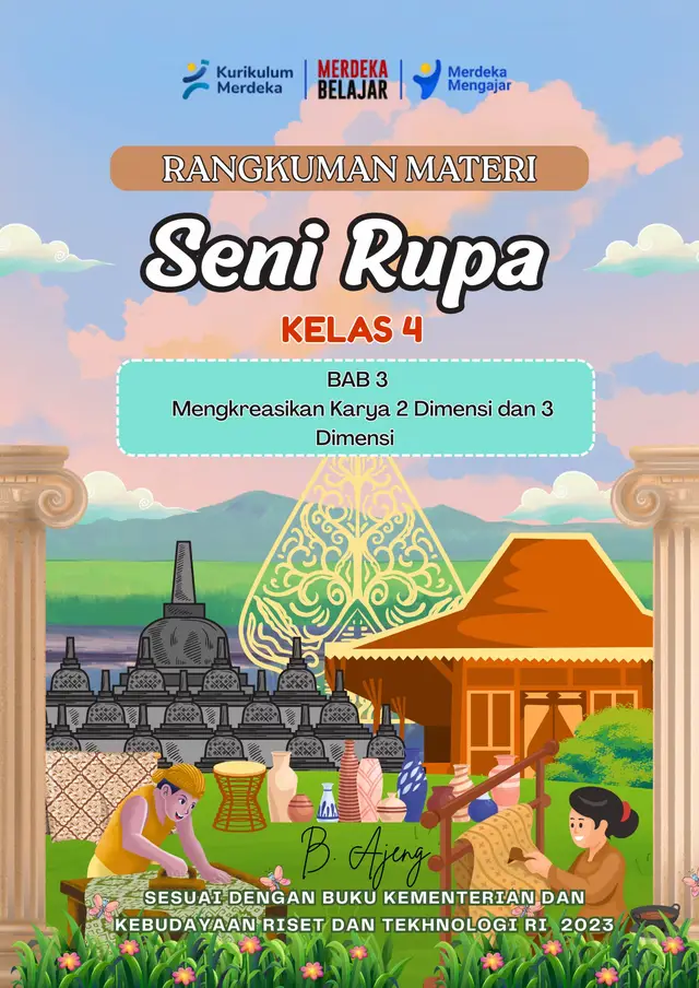 Rangkuman Seni Rupa Kelas 4 bab 3 Mengkreasikan Karya Seni dua dimensi dan Tiga Dimensi Kurikulum Merdeka #lkpd #kelas4 #senirupa #education #fyppppppppppppppppppppppp 