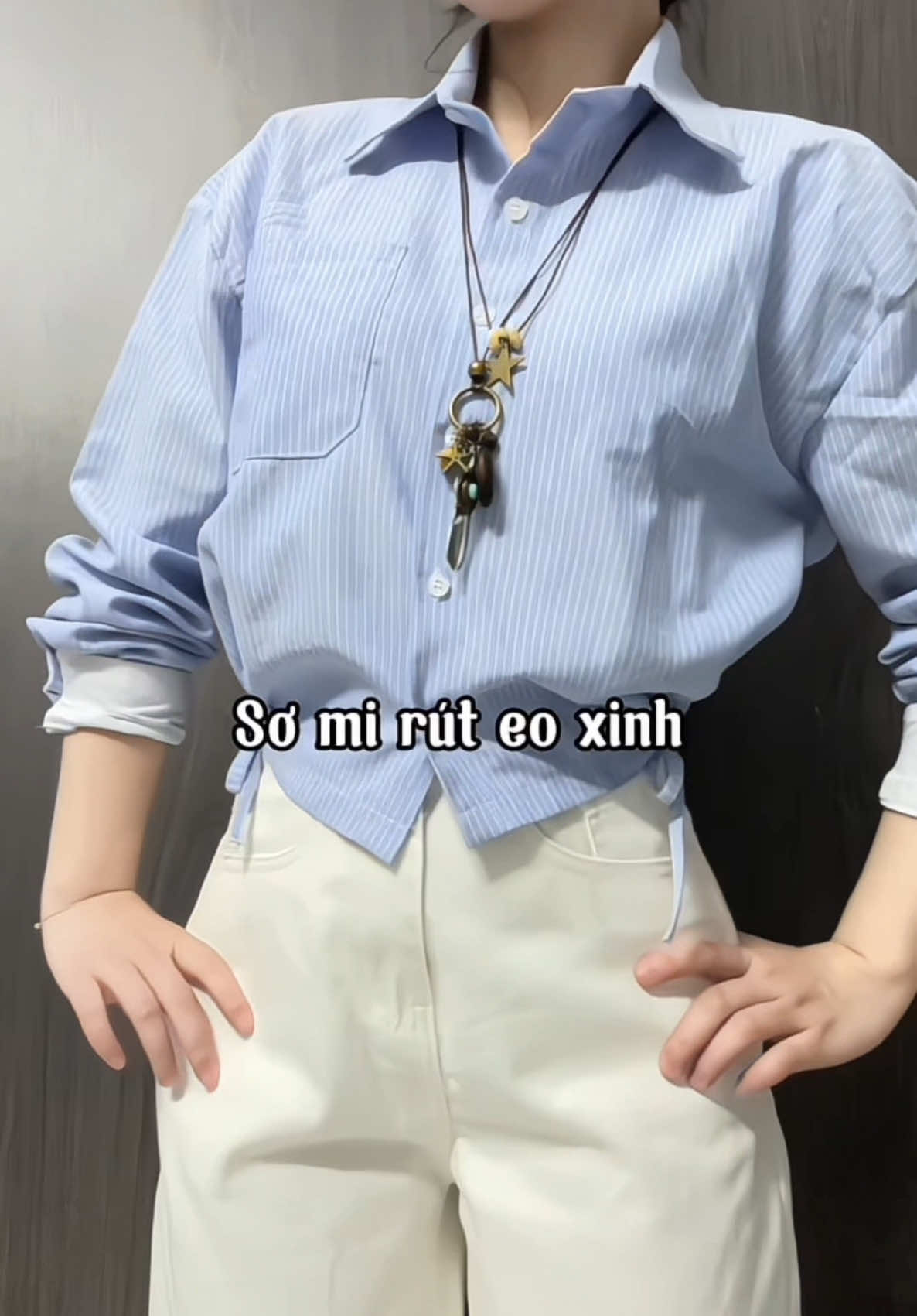Sơ mi kẻ rút dây #reviewquanao #aosomi #somicroptop #aosomixinh #aosomikesoc 