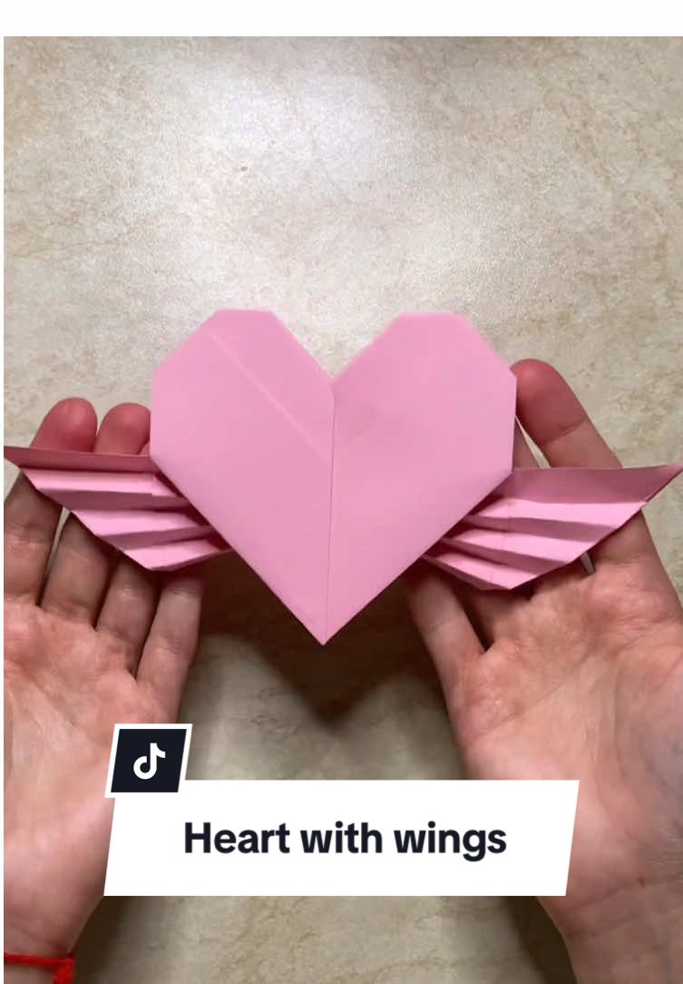 Heart with wings #origami #homemadepapercraft #easyorigami #DIY #origamitutorial 