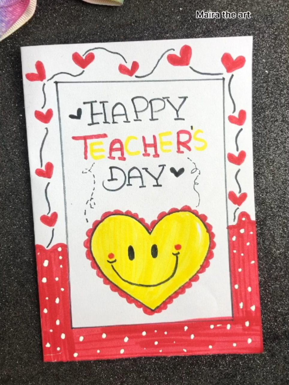 cute 😍 teachers day gift for ur teacher 💜 #DIY #teacher #gift #art #craft 