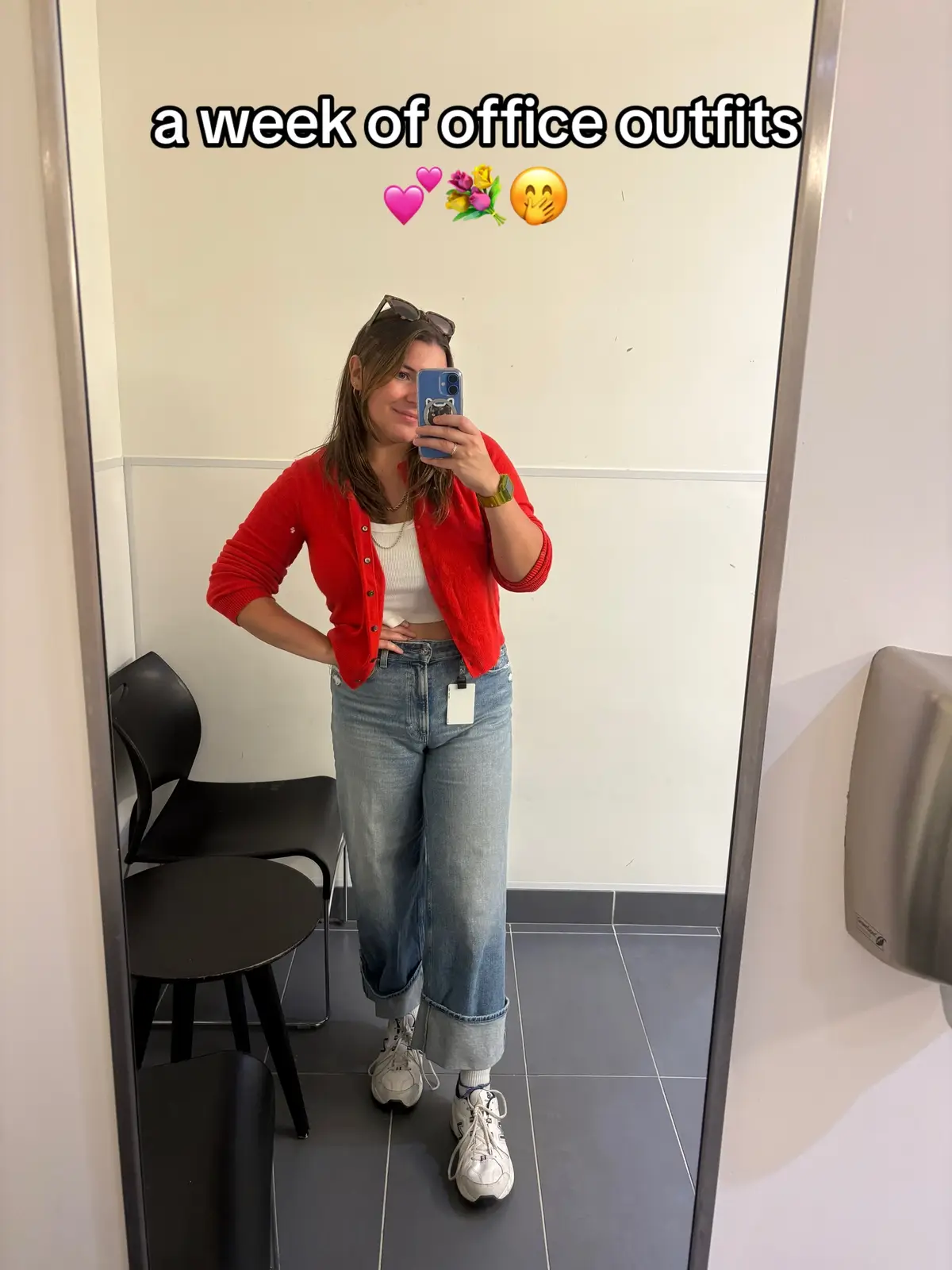 you can really tell I love a shirt pant combo with a sweater cause it gets cold #nuuly #OOTD #office #workwear @nuuly 
