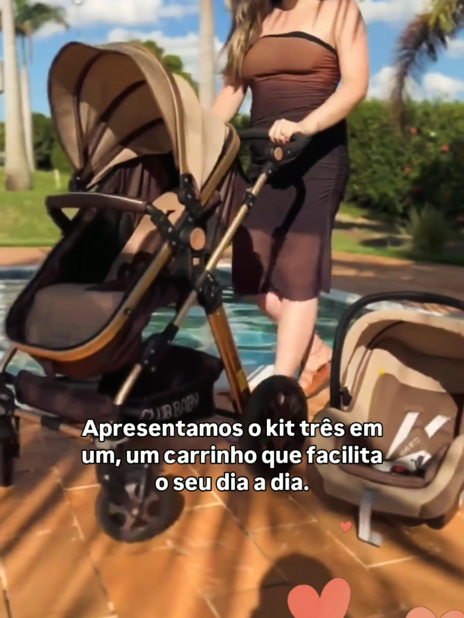 Carrinho de Bebê - Kit 3 em 1 Carrinho Luxo + Bebê Conforto #bebê #maternidade #carrinho #kit #carrinhodebebe 