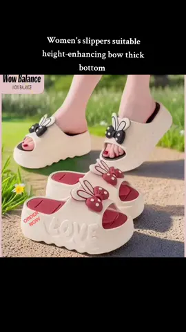 Women's slippers suitable height-enhancing bow thick bottom  #slippers #slippersforwomen #sandals #bestseller #fyp 
