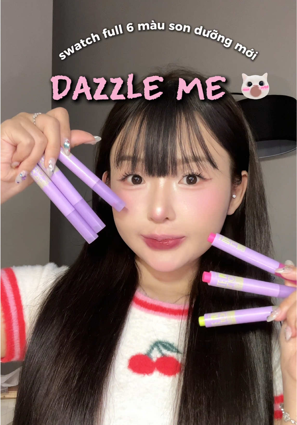 Swatch full son dưỡng có màu siu iuu #dazzlemevn #lipstick #sonduong #beauty #lipclick