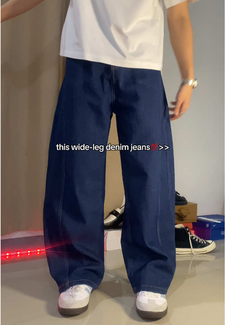Wide-leg denim jeans🔥 #jeans #baggyjeans #pantsrecommendation #pants 