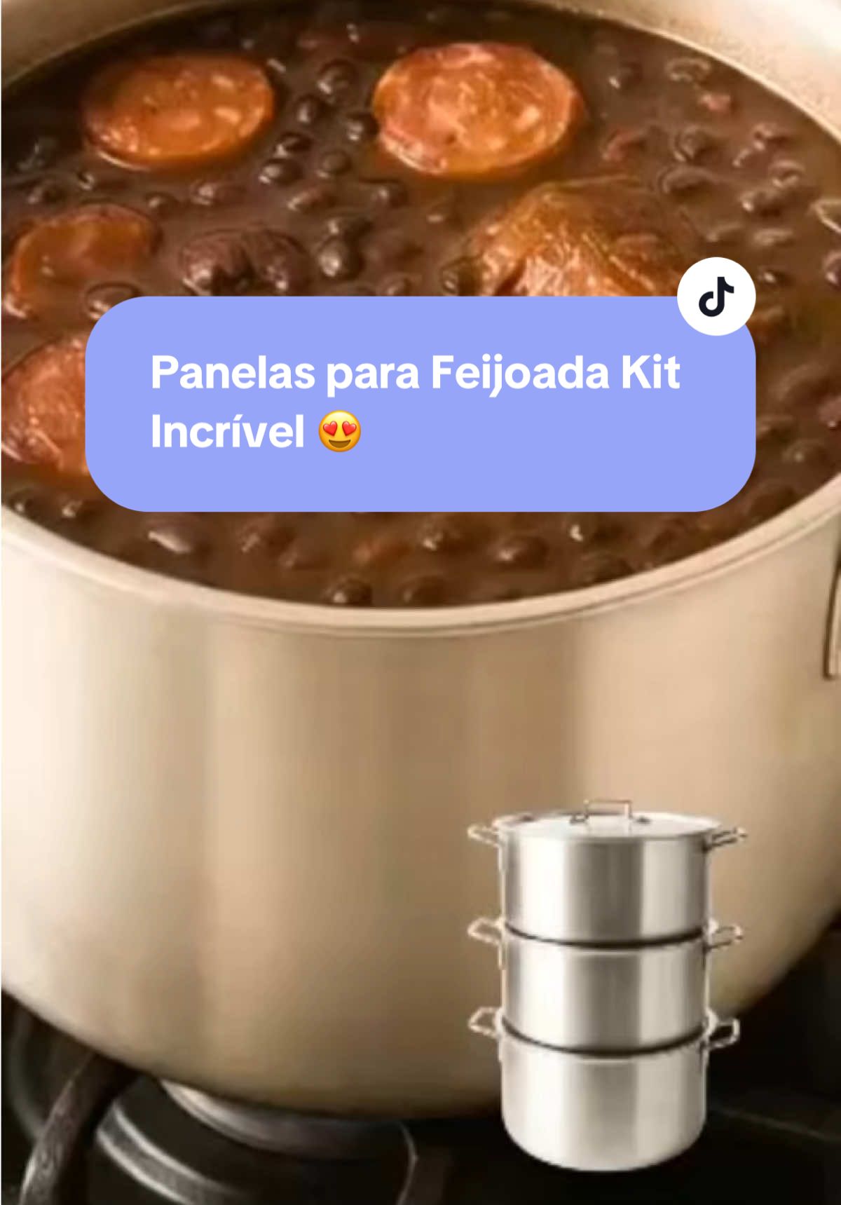 Kit de 3 panelas feijoada, panelas resistentes para receitas incríveis na sua cozinha#panela #feijoada #festa #almocodedomingo #cozinha 