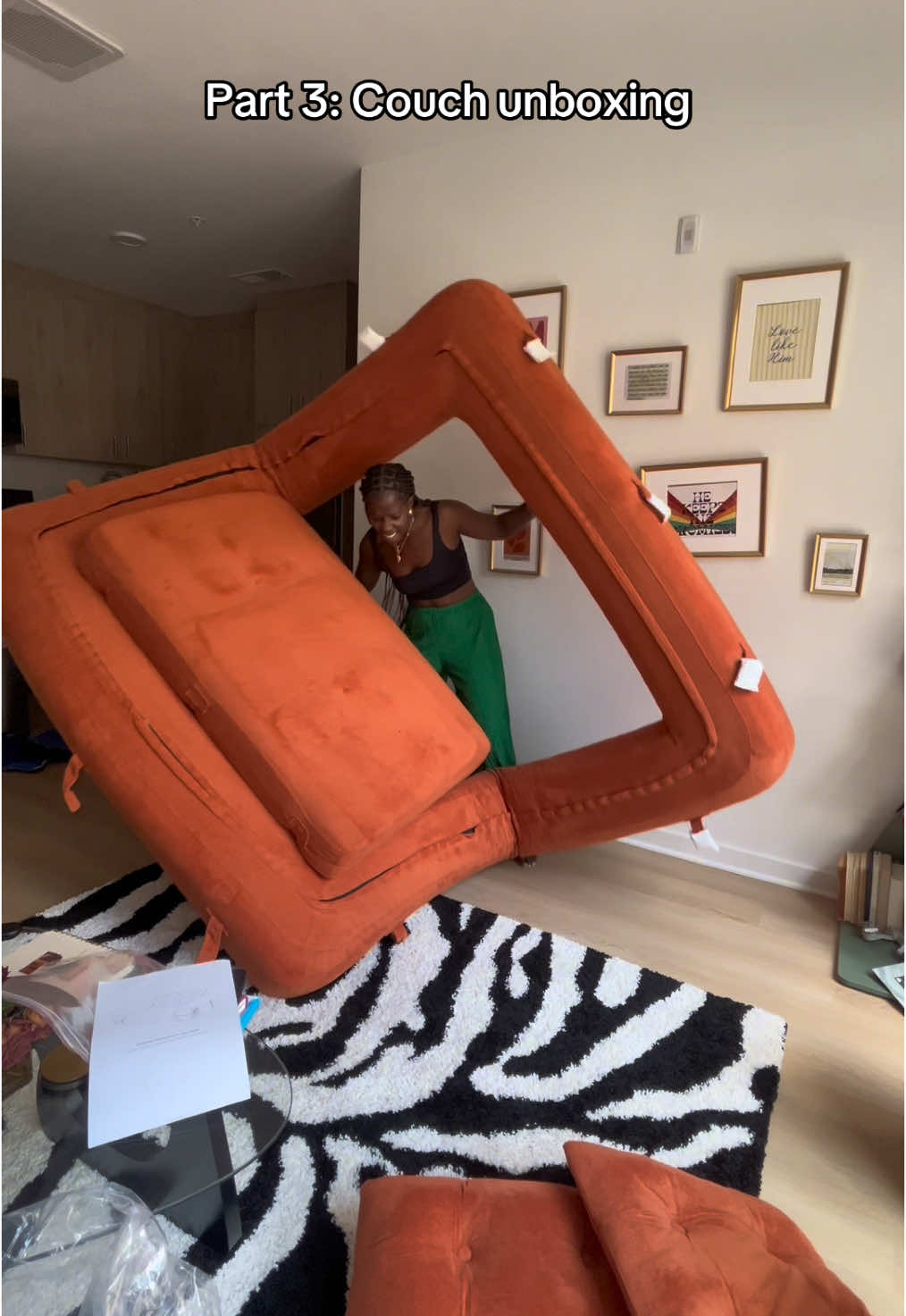 Part 3 Couch unboxing #couch #couchunboxing #couchtok #couches #homedecoreideas #homedecortiktok #movingin #newapartment #homedecorinspo #homedecorfinds #decorationideas 