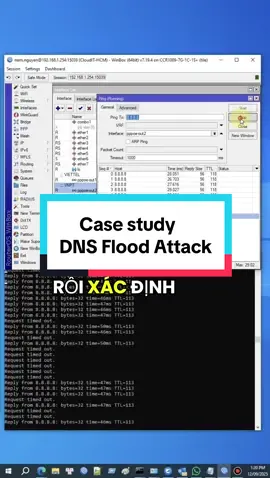 Mạng công ty rớt gói liên tục, cuối cùng phát hiện ra bị tấn công DNS Flood vào MikroTik 😱 #namhocmang #mikrotik #attack #casestudy 
