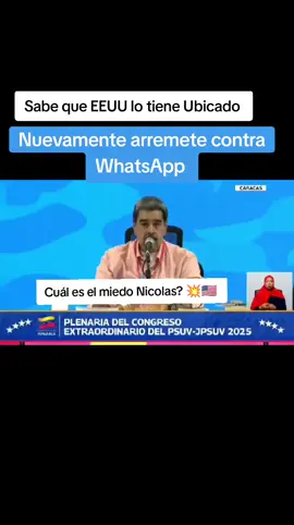 Noticias de última hora en Venezuela, Maduro pide borrar WhatsApp de los celulares Nicolás Maduro llamó nuevamente a los venezolanos a eliminar la aplicación WhatsApp de sus teléfonos, alegando que es usada para espiar a los pueblos del mundo. “Es el gran instrumento de espionaje del imperialismo contra los pueblos del mundo y el gran instrumento que han usado para masacrar pueblos enteros”, afirmó durante un congreso extraordinario del PSUV. 📍En el mismo acto, Maduro acusó a Estados Unidos de ser el “epicentro” del narcotráfico mundial, responsabilizando al norte de dirigir y beneficiarse de ese negocio criminal. #nicolasmaduro #venezuela #venezuela🇻🇪 