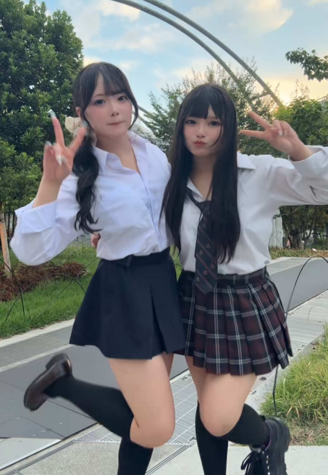 めがね外したら誰かわかんない  はあぁぁかわいい😻#jk #制服 #宮下パーク #fyp @天才少女びびたん 