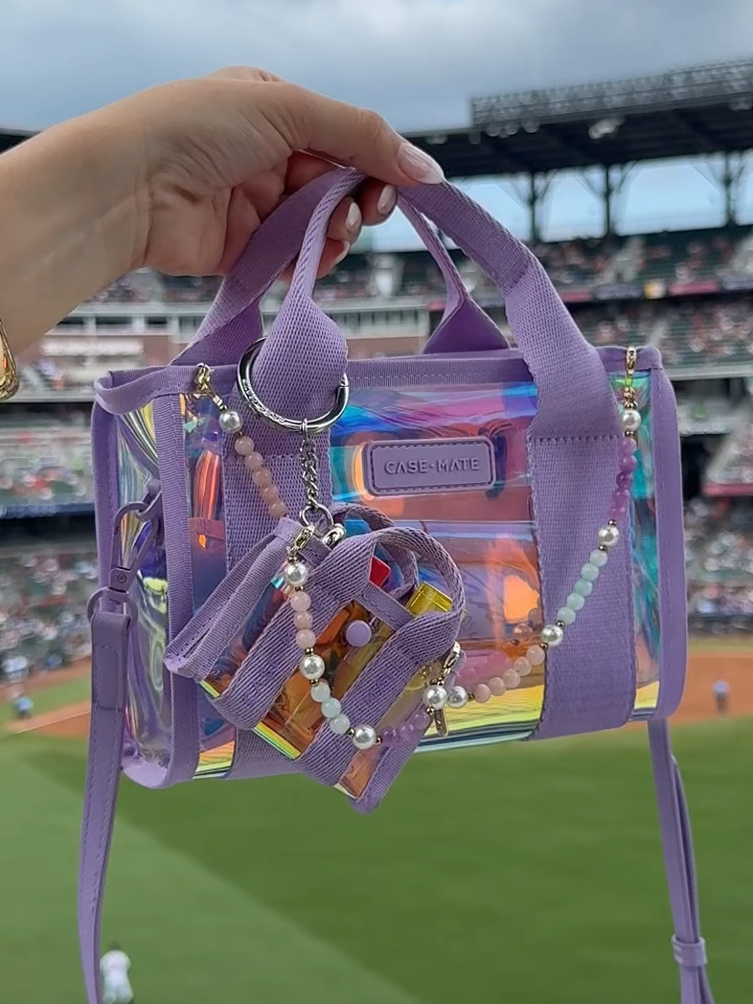 don't worry, they're both stadium approved 🤭✨ #stadiumbag #bagcharm #minibag #bagkeychain #minithings #casemate