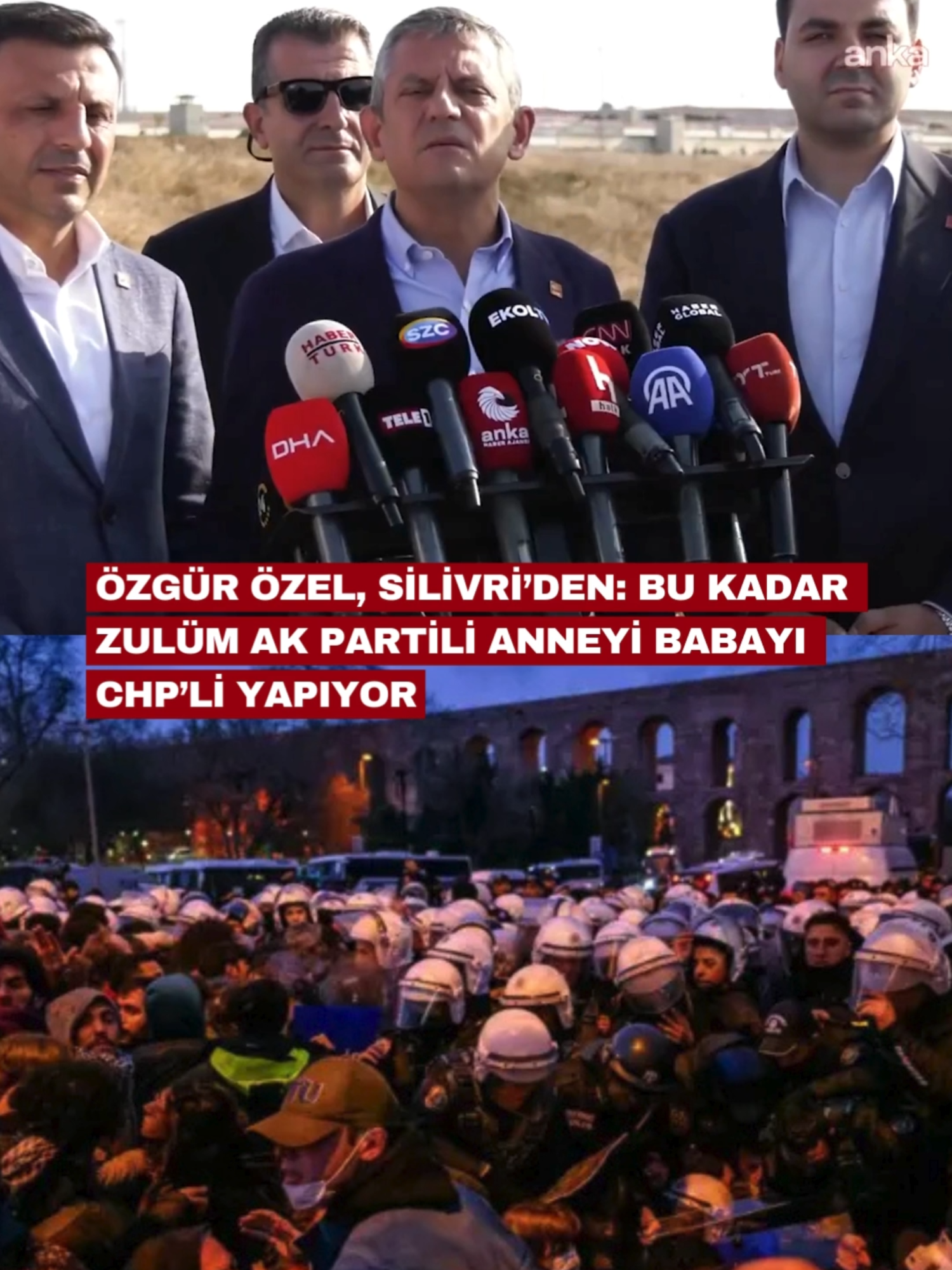 Saraçhanedeki eylemlerde tutuklanan 7 gencin tahliye edilmesiyle ilgili konuşan CHP Genel Başkanı Özgür Özel:  “Gençlere gözdağı, ailelere gözdağı ‘Biz zulmedeceğiz onlar susacak’ Hiçbir tanesi ne geri adım atıyor, ne ailelerinde bir şey var. AK Partili baba telefonda diyor ki ‘Bu vakitten sonra biz de sizdeniz’”