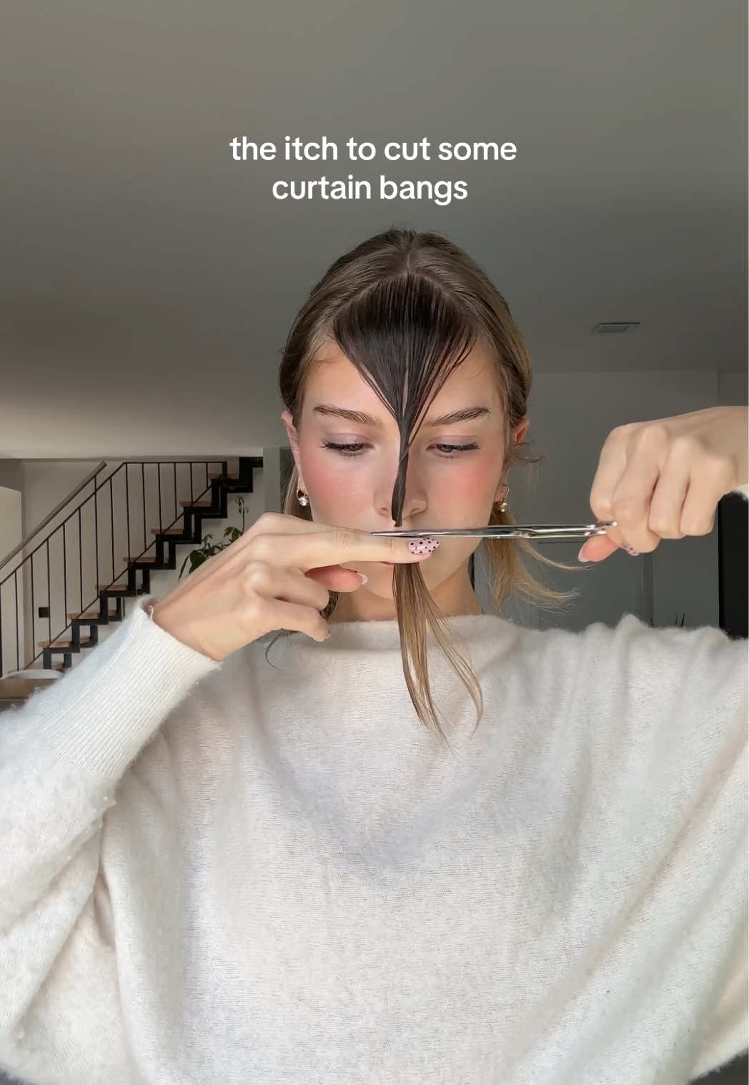 I feel cute again yey #curtainbangs #fyp 