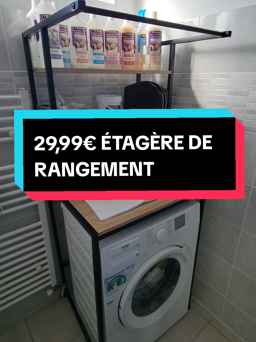 Étagère pratique ppur mettre par dessus votre machine à laver ! #étagère #machineàlaver #salledebain 