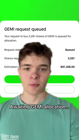 They could fill any second now!!✅✅✅ #ipo #gemini #stockmarket #robinhood #stocks 