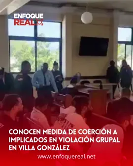 Se encuentran en sala de audiencia, en el Palacio de Justicia de Santiago, para el conocimiento de la solicitud de medida de coerción, los seis implicados en la violación sexual grupal de la joven de Villa Gonzalez, en Santiago. El Ministerio Público solicita prisión preventiva de 18 meses y que el caso sea declarado complejo. Para conocer mas detalle Visita  www.Enfoquereal.net #noticias #nacional #republicadominicana #enfoquereal 