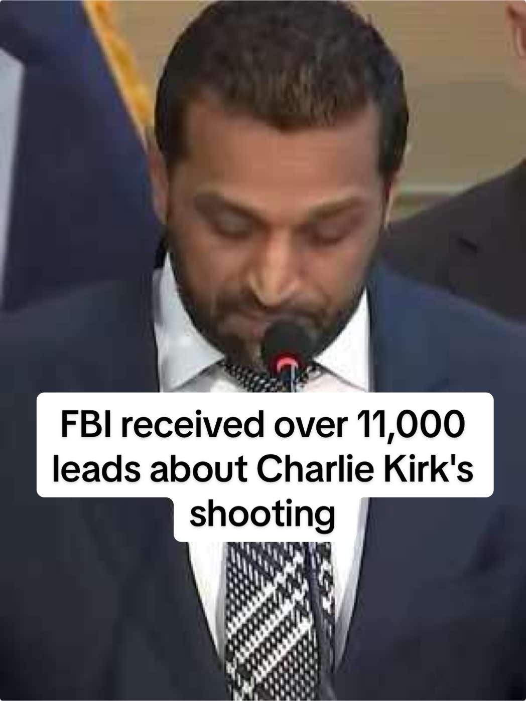 FBI Director Kash Patel said a man suspected of killing influential conservative activist Charlie Kirk was apprehended in less than 36 hours. The FBI received over 11,000 leads about this case, he said. #charliekirk #suspect #custody #fbi #kashpatel