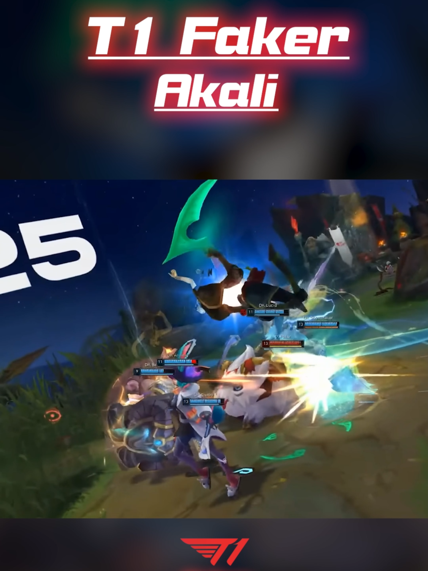 🐧T1 Faker_Akali⚡Highlight | T1 vs DK | 2025 LCK Playoffs #t1#faker#akali#dk#lck#leagueoflegends