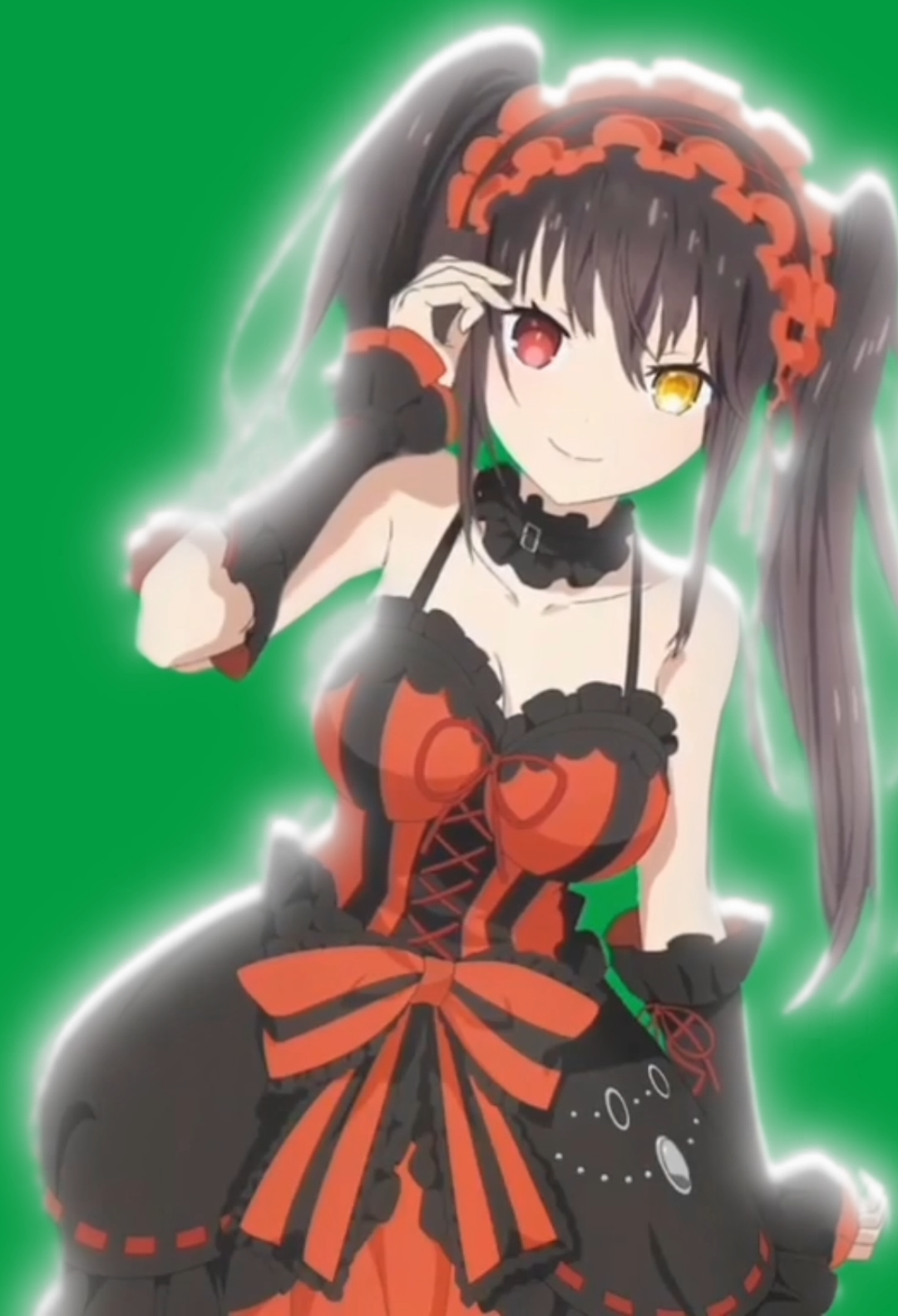 Kurumi Tokisaki green screen manga animation com countor light #mangaedit #mangaanimation #anime 