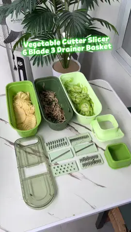Vegetable Slicer Cutter Chopper Multi Blade 6pcs 3 Drainer Basket Hand Guard #vegetablecutter #vegetablechopper #vegetableslicer #slicer #chopper #cutter #kitchenware 
