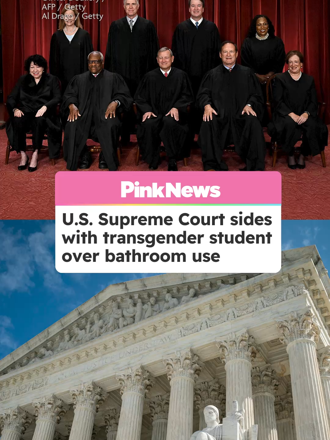 The US Supreme Court has rejected an emergency request from South Carolina to enforce a bathroom ban.In an unsigned order, the Supreme Court denied the state's request, keeping the lower court's temporary victory for the student in place.  The court’s decision was not a final ruling, but it was regarded as a win by trans rights advocates.Public Justice, a national nonprofit legal advocacy organization, posted to Instagram: “This case began because a middle schooler’s education was deemed less important than South Carolina’s desire to bully and discriminate against trans kids.  When a federal court ruled in our client’s favor, South Carolina appealed to the Supreme Court for help. SCOTUS’s response sends a clear message: a trans student using the bathroom is not an emergency or a threat to public safety.This is a win made possible by trans students, their families, and countless advocates who continue to defend trans youth and their rights—no matter what this administration throws at them. The only way forward is together.”While the vast majority of the court's justices sided with the appeals court, Justices Clarence Thomas, Samuel Alito, and Neil Gorsuch would have granted South Carolina's request. #transrights #supremecourt #uspolitics #trumpadministration #southcarolina