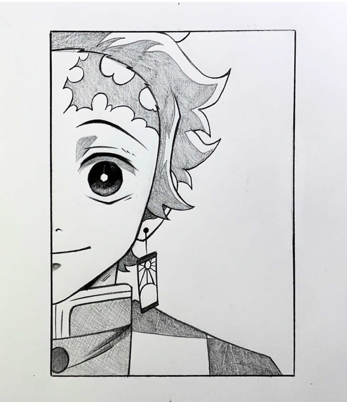 How to draw Tanjiro Kamado easy  . . . . #tanjiro #demonslayer #tanjirodrawing #pencildrawing #easydrawing 