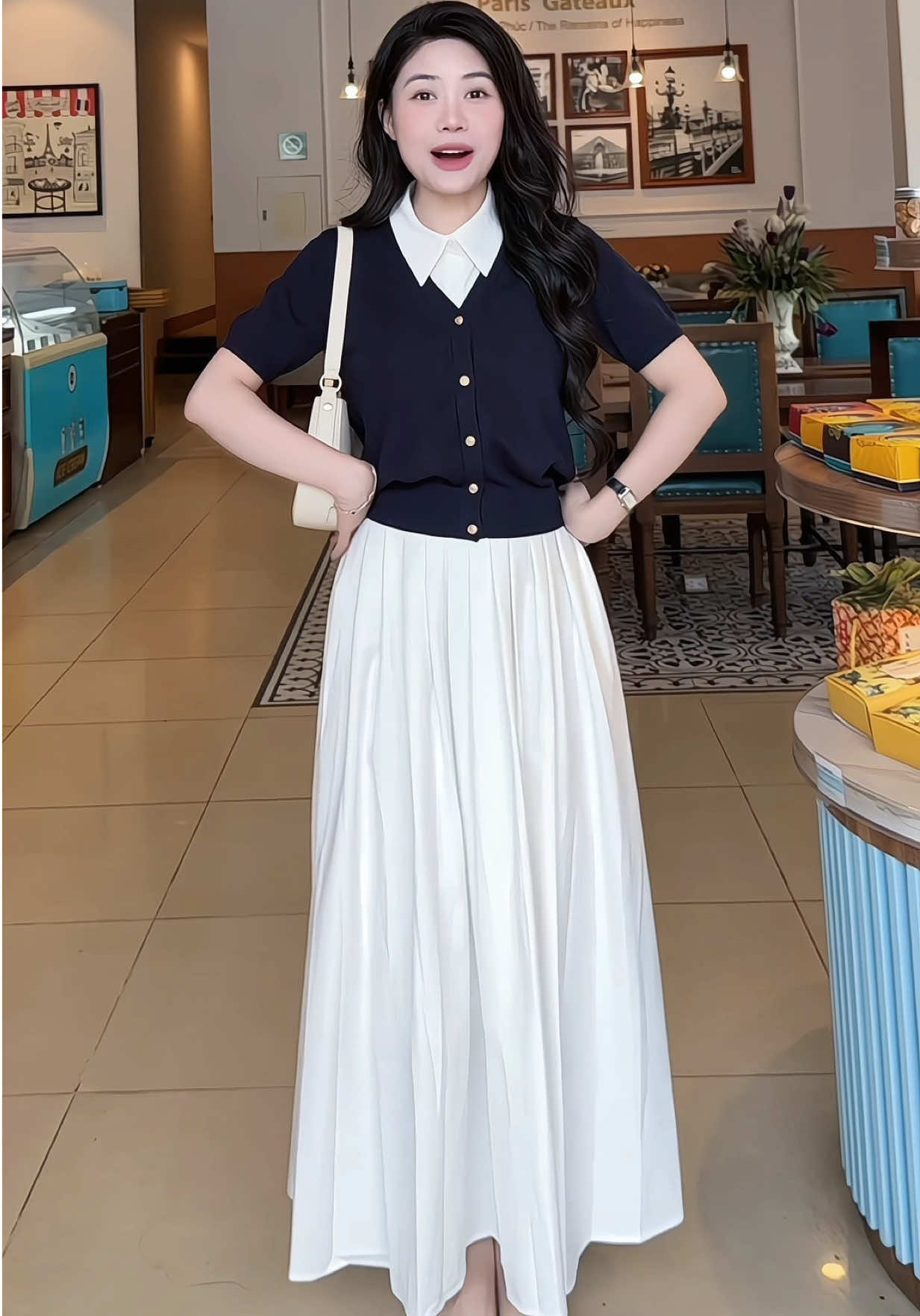 Chân váy dáng dài xinhh #huyennchauoi #calie #chanvaydai #chanvaydangdai 