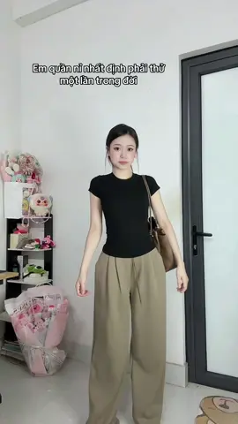 Quần nỉ mà phối với áo nào cũng đẹp ý #quanongrong #viral #xuhuong #fyp #review 