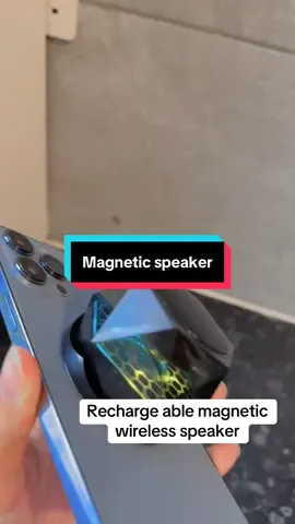 Link is attached for for this Perfec magnetic wireless speaker great quality recharge able comes with wire can be user for any media for baby poems netflix, drama series etc. recommended because i am using from last 2 days its perfect #magneticspeaker #wirelessspeaker #magneticwirelessspeaker #tiktokmademebuyit #speaker 