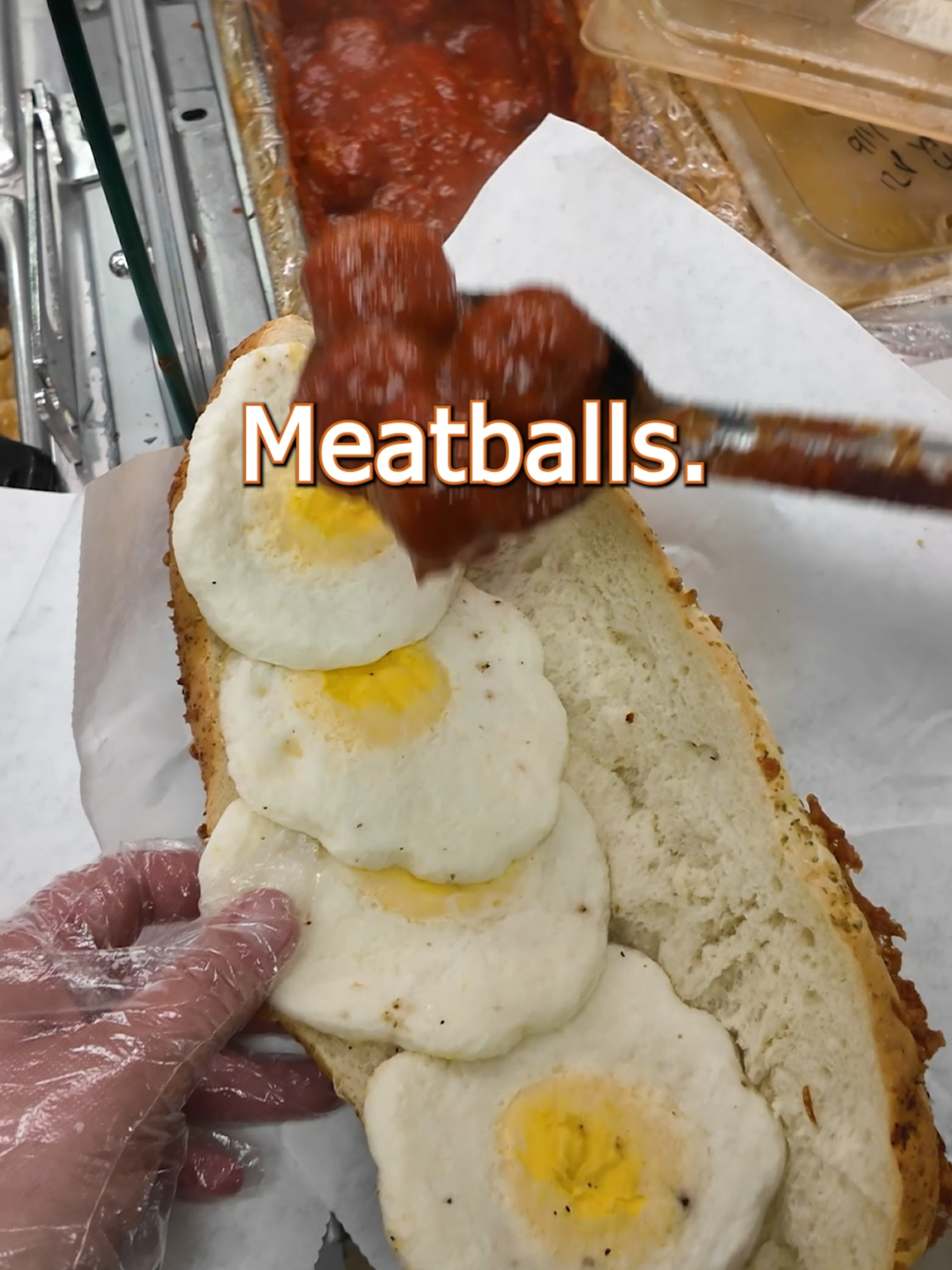 Subway POV Weirdest Sub Of The Week Meatball Egg #subway #pov #footlong #fastfood #meatball #egg