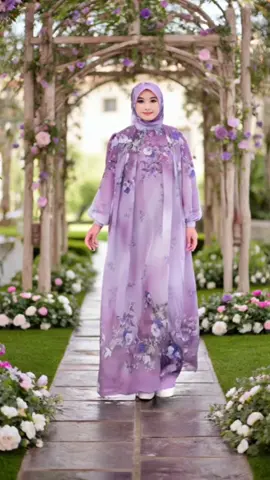 Dress Lyodra Gamis BabyDoll Digital Printing Full Furing dan Wudhu Friendly Free Hijab Muslim #gamis #muslimah #trending #kondangan #OOTD 