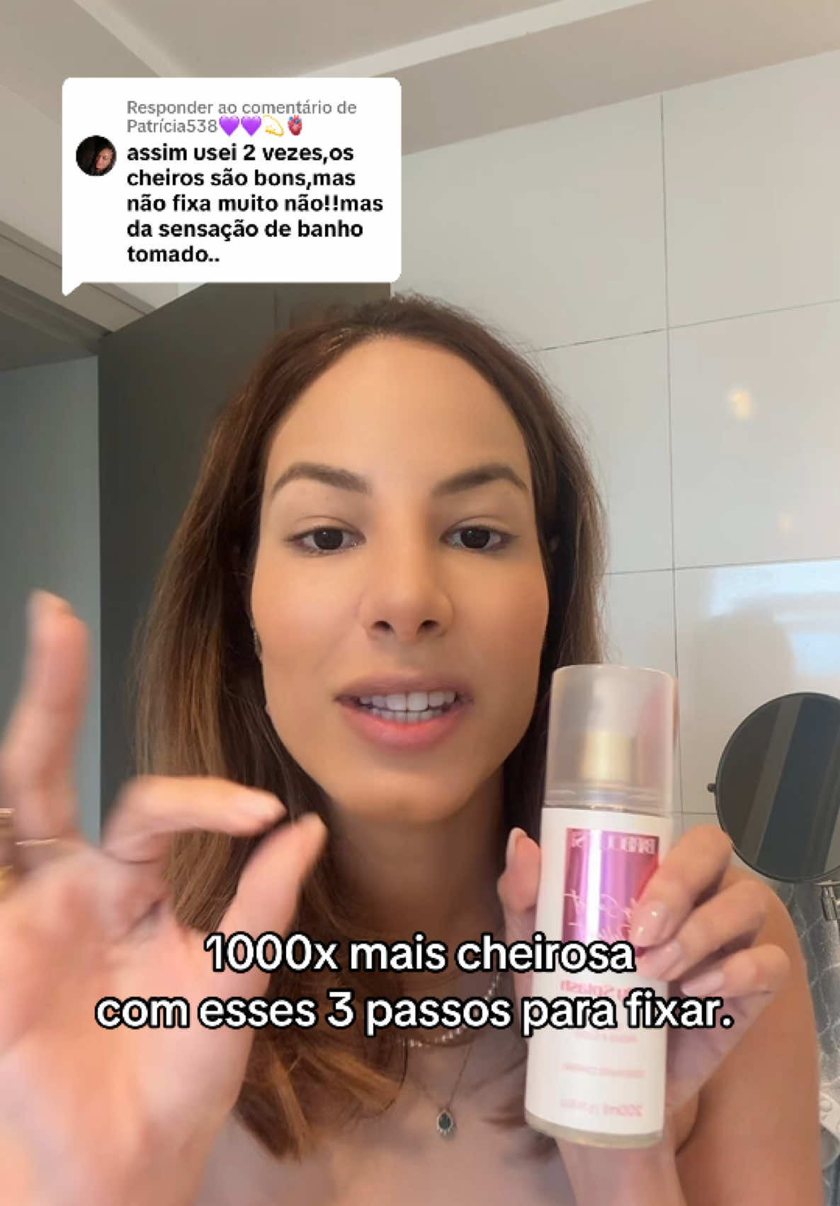 Respondendo a @Patrícia538💜💜💫🫀 1000x mais cheirosa usando o bodysplash Delight com esses 3 passos para fixar o dia todo #delight #cheirosa #bodysplash 