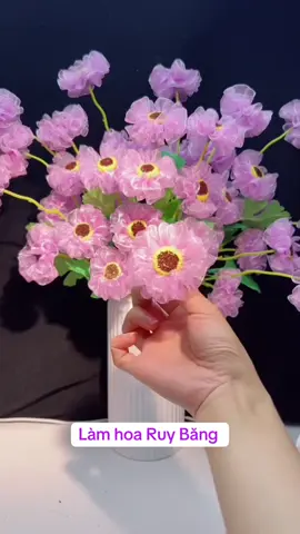 Hướng dẫn làm bình hoa hướng dương từ ruy băng 2,5cm đơn giản #ngocduyen87store #viral #kheotayhaylam #handmade #thucong 