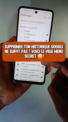 Arrête de mal supprimer ton historique de recherche  Google! Google garde tout dans un endroit secret que je vais vais te dévoiler !  #astuce #android #samsung #google #chrome  @My Android @My Android @My Android 