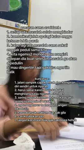 mau seluruh dunia bilang stop kalau bukan diri sendiri yg mauu gak bakal bisaa. jalani sampek capek yaa bareng avoidant kesayangmu itu😂🥵 #avoidantattachment #avoidant #cowoavoidant #anxiousavoidant #itwillpass 