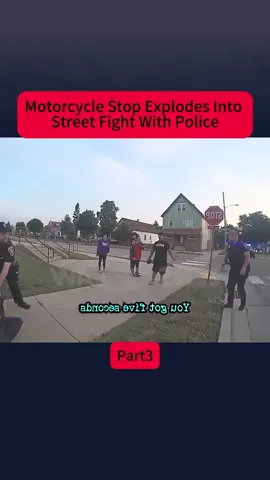 Motorcycle Stop Explodes Into Street Fight With Police 3  #viral #fypシ #share #cop #police