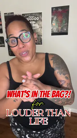 LOUDER THAN LIFE: what’s in the bag?! 🎒 so excited to see y’all next week! and i definitely want to make sure i can *hear* you too - thanks to my eargasms!  did you know you could pre-order your eargasms before the fest? click my bio for more info!  @Louder Than Life  @Eargasm Earplugs    #louderthanlife #festival #metalhead 