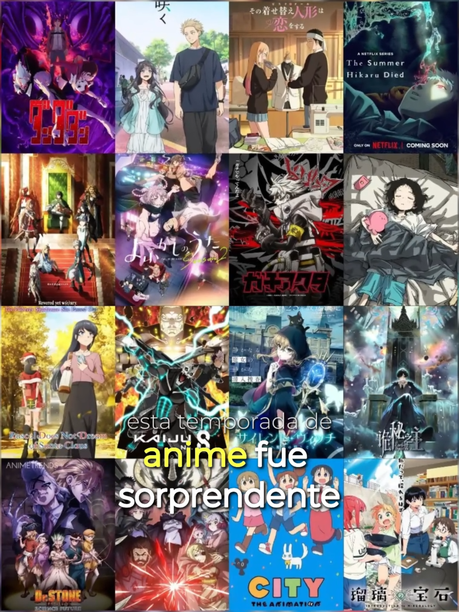 RESUMEN ANIME VERANO 2025 #anime #manga #otaku #clevatess #mikadonosanshimaiwaangaichoroi #rurirocks #takopiinogenzai #tobeherox #dandadan #kaoruhanawarintosaku #mydressupdarling #gachiakuta #gachiakutaanime #lordofthemysteries #grandblue #kaijuno8