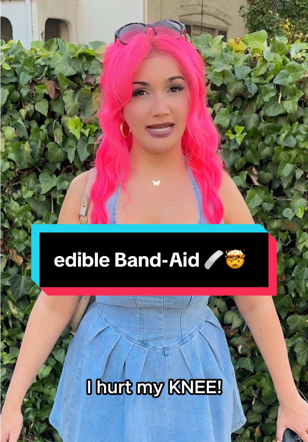 Kat makes Akana an edible Band-Aid 🩹🤯 ​⁠ #funny #halloweenrecipes #plantbased #vegan #bandaid 