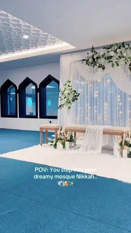 A simple, dreamy & elegant Nikkah inside a beautiful mosque 🕌🕊️💫  #mosquenikkah  #intimatenikkahsetup #nikkahstagebirmingham #nikkahsetupbirmingham #birminghamnikkahdecor 
