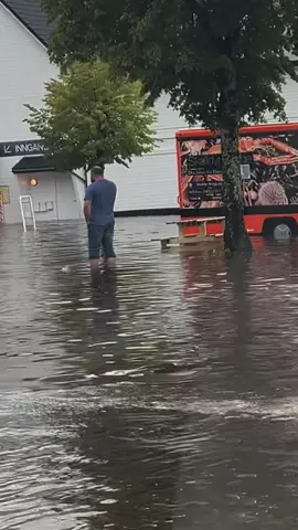 Idylliske Flekkefjord leverer som alltid 💦🤣 #flekkefjord #flom #fyp #viral 