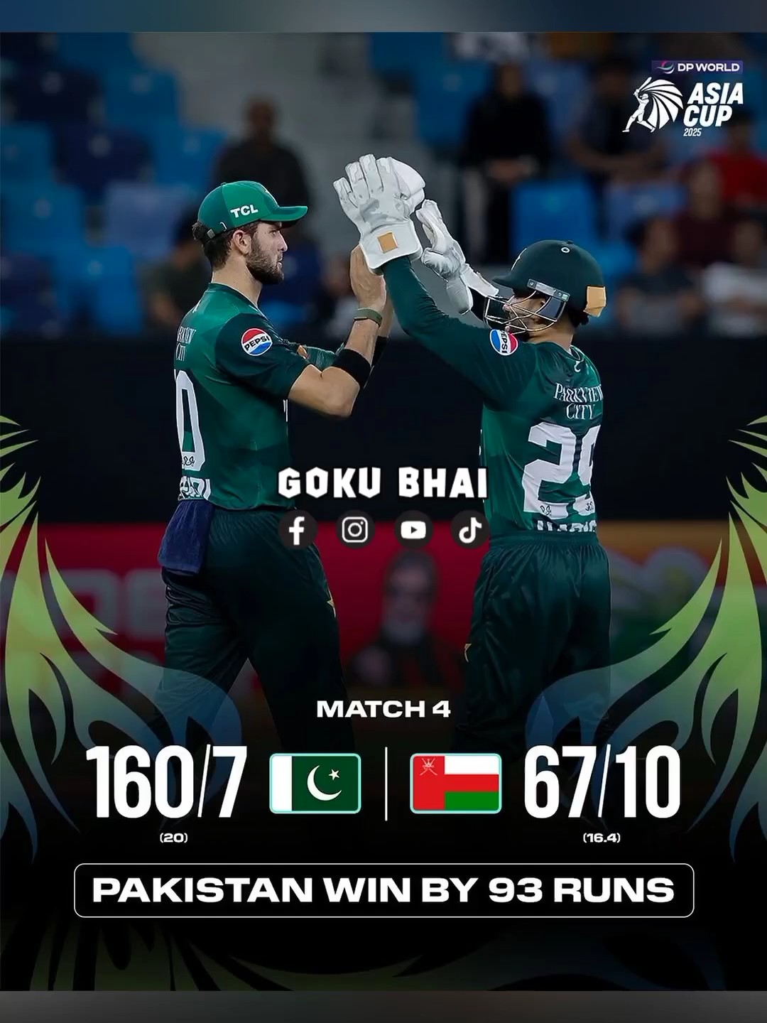 PAK vs OMAN Match 4 Asia Cup 2025 🙌🏻😎 #pakvsoman #pakvsind #asiacup2025 #gokubhai #cricket #roast